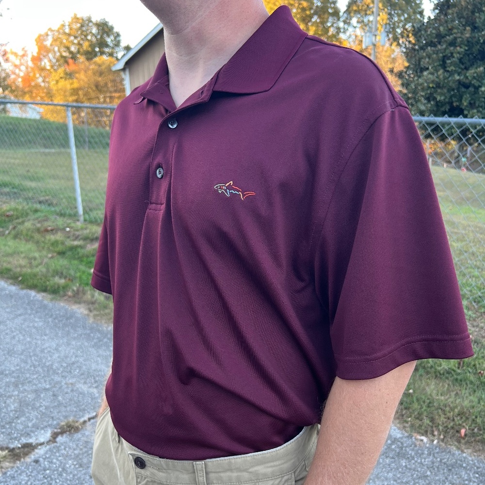 Men's Greg Norman Play Dry Large Golf Shirt Sports Breathable Summer Spring
